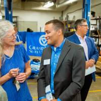 Seymour Padnos with guests at the Engineering Design Project Preview Event